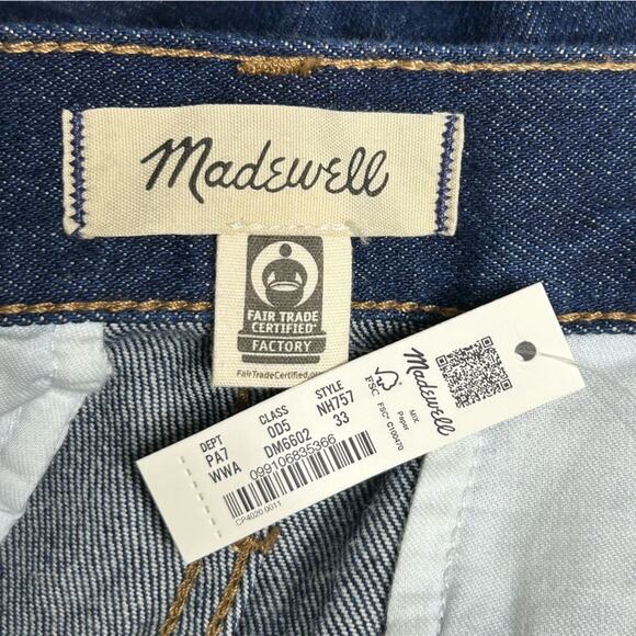 Madewell Baggy Straight Jeans Woodham Wash Pleated Edition Size 33 NWT - Picture 7 of 16